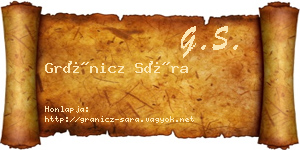 Gránicz Sára névjegykártya